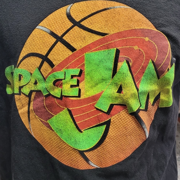 Vintage Space Jam Basketball Logo Tshirt WB Warner Bros Looney Tunes Bugs Bunny - Picture 1 of 5